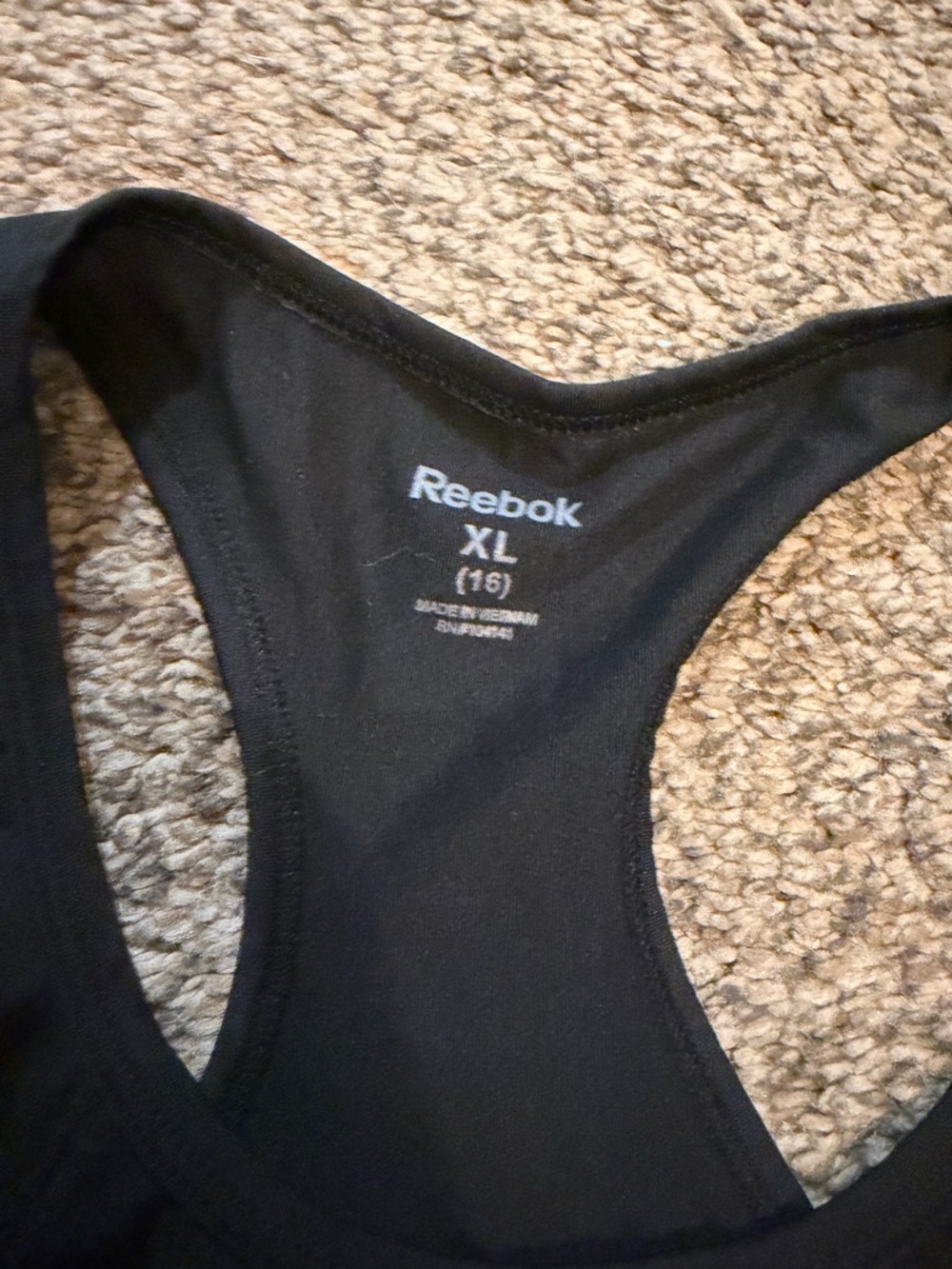 Black Reebok Racerback Athletic Work Out Tank Top - Picture 2 of 5